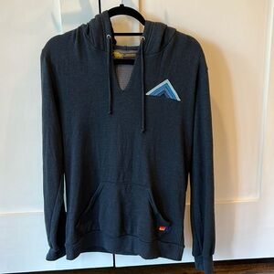 Aviator Nation Hooded V-Neck Mountain Sweatshirt with front pocket